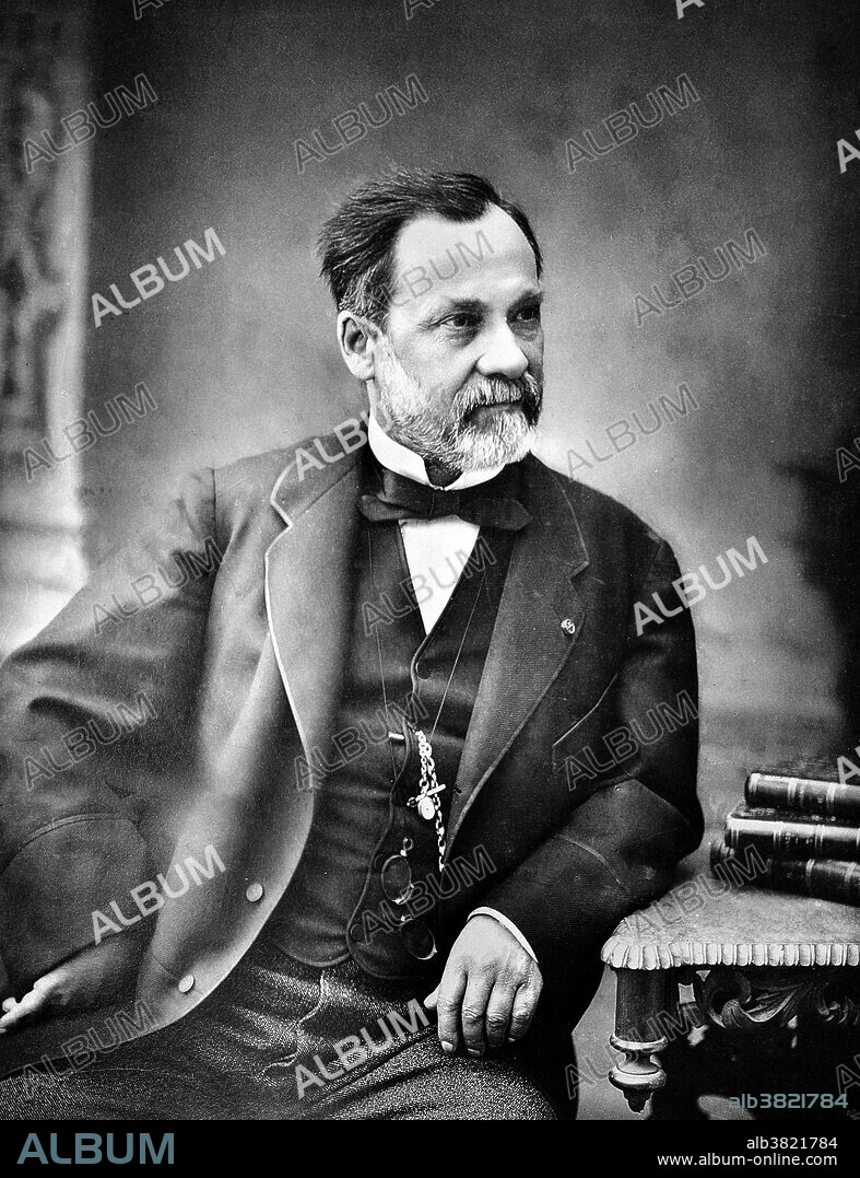 Portrait of Louis Pasteur (December 27, 1822 - September 28, 1895), French chemist and bacteriologist who founded the science of microbiology. Pasteur discovered that disease could be caused by bacteria transmitted from person to person (the germ theory of disease). He also developed vaccines for rabies and anthrax. Pasteur also found that lightly heating food and beverages could preserve them from souring. This pasteurization process is now widely used in the food industry. As a chemist, Pasteur discovered that some crystals had two forms, one which would rotate plane-polarized light to the left, and the other would rotate light to the right. This led to the study of stereochemistry.