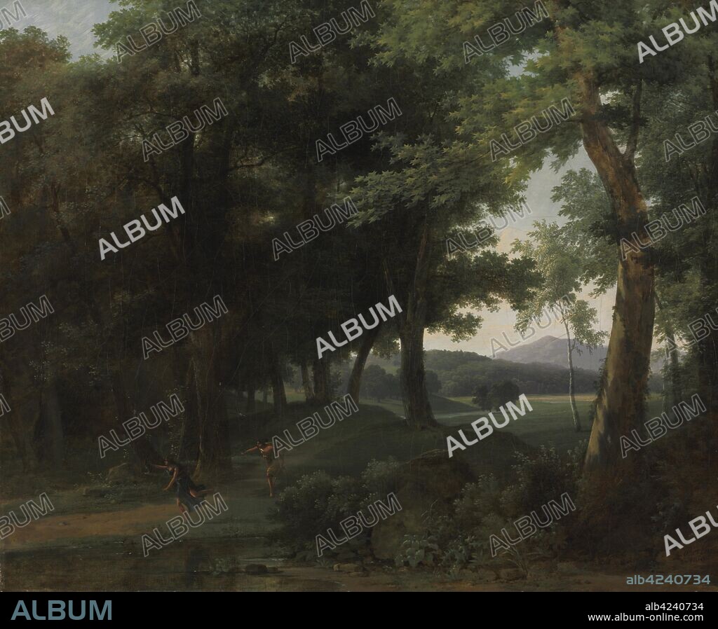 A Forest with Apollo and Daphne, 1810. Jean-Victor Bertin (French, 1767-1842). Oil on fabric; framed: 67.5 x 78.5 x 7 cm (26 9/16 x 30 7/8 x 2 3/4 in.); unframed: 54 x 65 cm (21 1/4 x 25 9/16 in.).