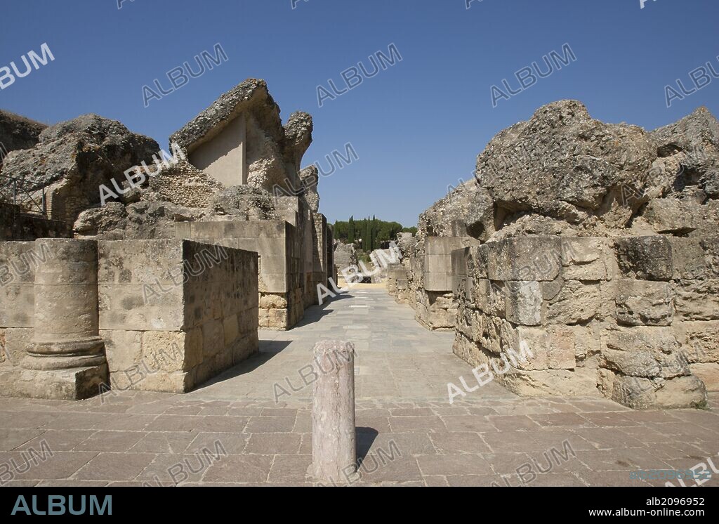 Spain. Italica. Roman city founded c. 206 BC. Amphitheatre. 117-138 BC. Andalusia.