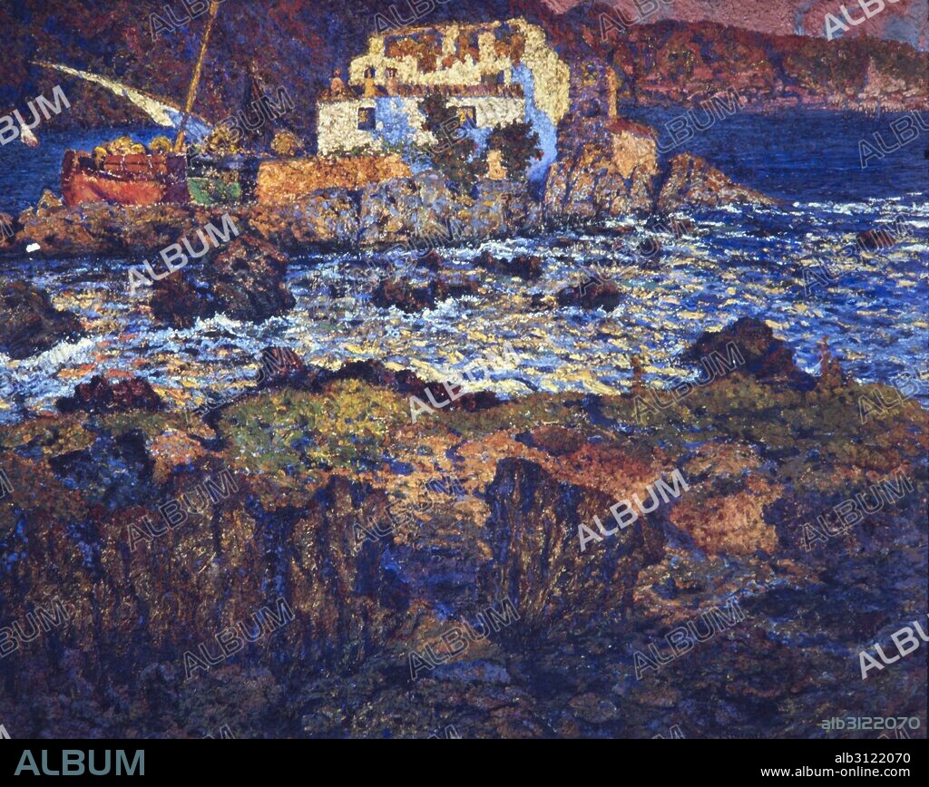 NICOLAU RAURICH. Mar Latina. Óleo sobre lienzo. 1907.
