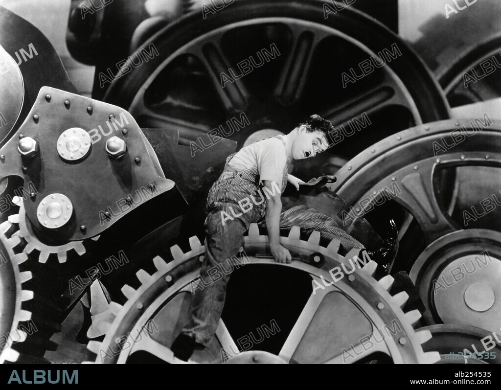 CHARLIE CHAPLIN in MODERN TIMES, 1936, unter der Regie von CHARLES CHAPLIN. Copyright CHAPLIN/UNITED ARTISTS.