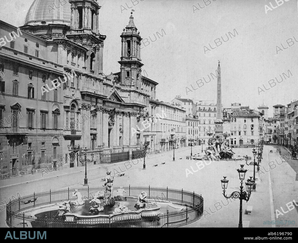 DIAPHANORAMA SIN ILUMINAR - PLAZA NAVONA - S XIX.