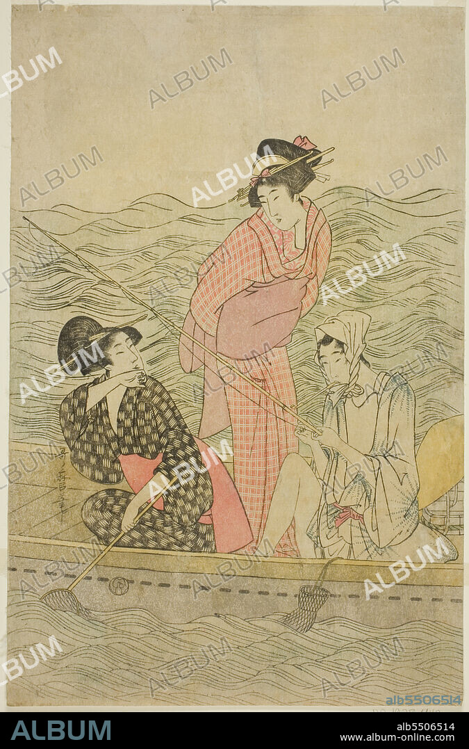 KITAGAWA UTAMARO. Fishing Excursion, Japan, c. 1799.