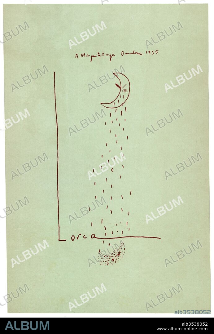 FEDERICO GARCÍA LORCA. Poema visual de Federico García Lorca (1898-1936), poeta español, dedicado a Margarida Xirgu Subirà (1888-1969), actriz de teatro. Año 1935.