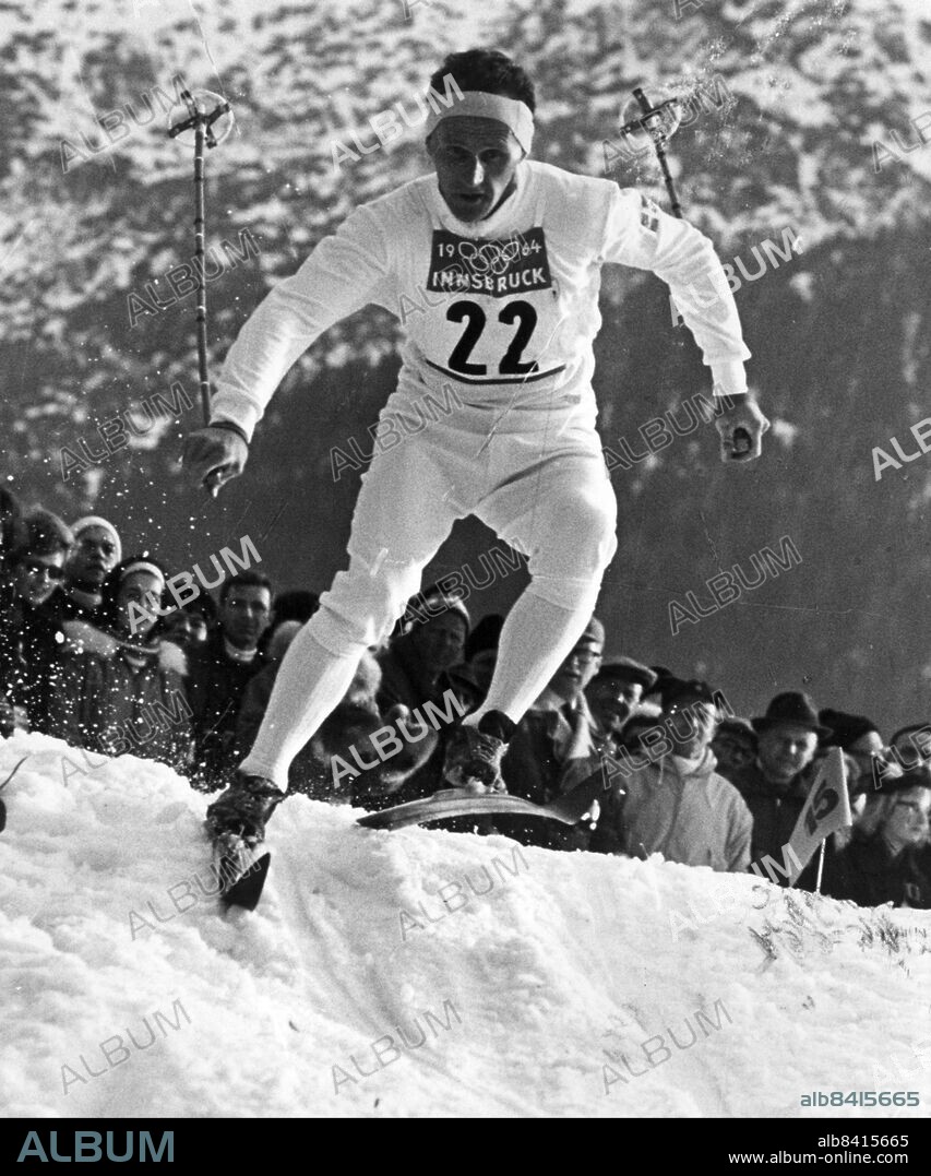 SEKLET-SPORT-60. INNSBRUCK 1964-02-02 . Bild ur boken Plåtat s163. Sixten Jernberg tar OS-brons på 15 km i Innsbruck.. Foto: Ronny Karlsson / DN / kod: 151. COPYRIGHT PRESSENS BILD.