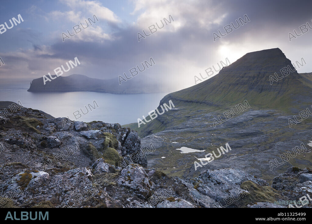 Mountain scenery on the island of Streymoy, Faroe Islands, Denmark, Europe.