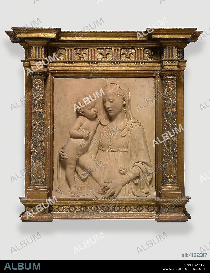 ANTONIO ROSSELINO. Madonna and Child. Attributed to Antonio Rossellino (Italian, 1427-1479). Date: 1475-1500. Dimensions: 75.6 × 63.5 cm (29 3/4 × 25 in.). Terracotta with traces of polychromy. Origin: Italian.