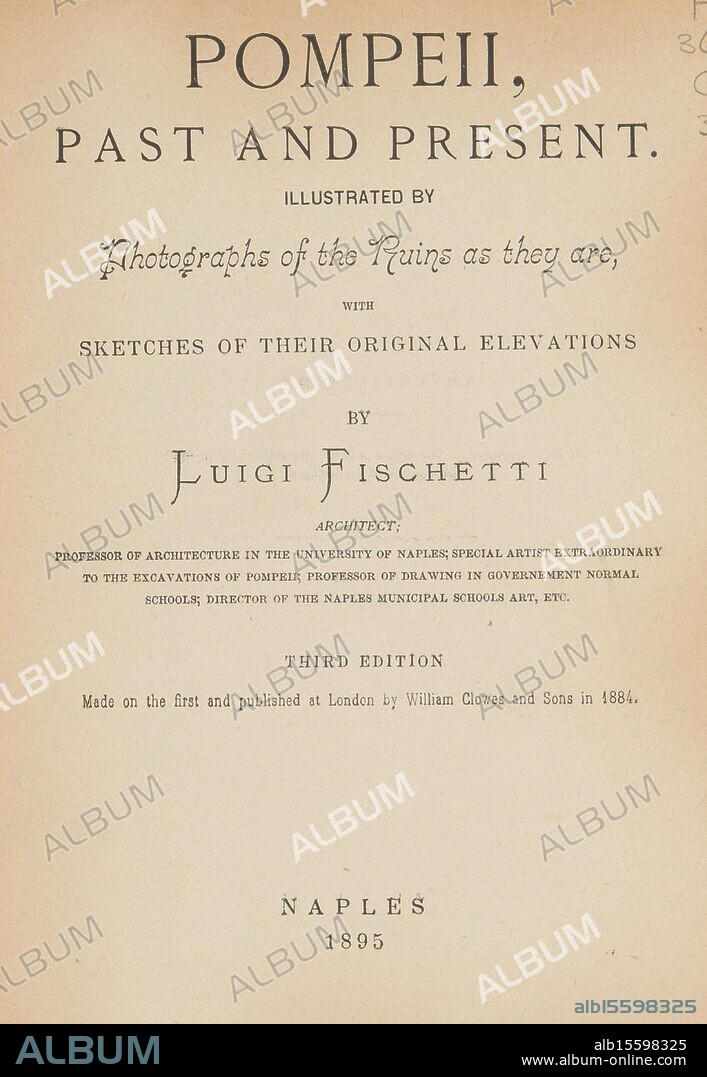 Pompeii, past and present (title on object), book, Luigi Fischetti, (mentioned on object), 1895, paper, printing, albumen print, decorated paper, height, 254 mm × width, 199 mm × thickness, 40 mm.