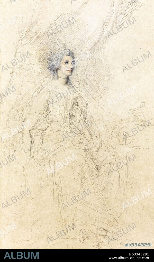 RICHARD COSWAY. Portrait of Charlotte of Mecklenburg-Strelitz (1744-1818), wife of King George III of England.