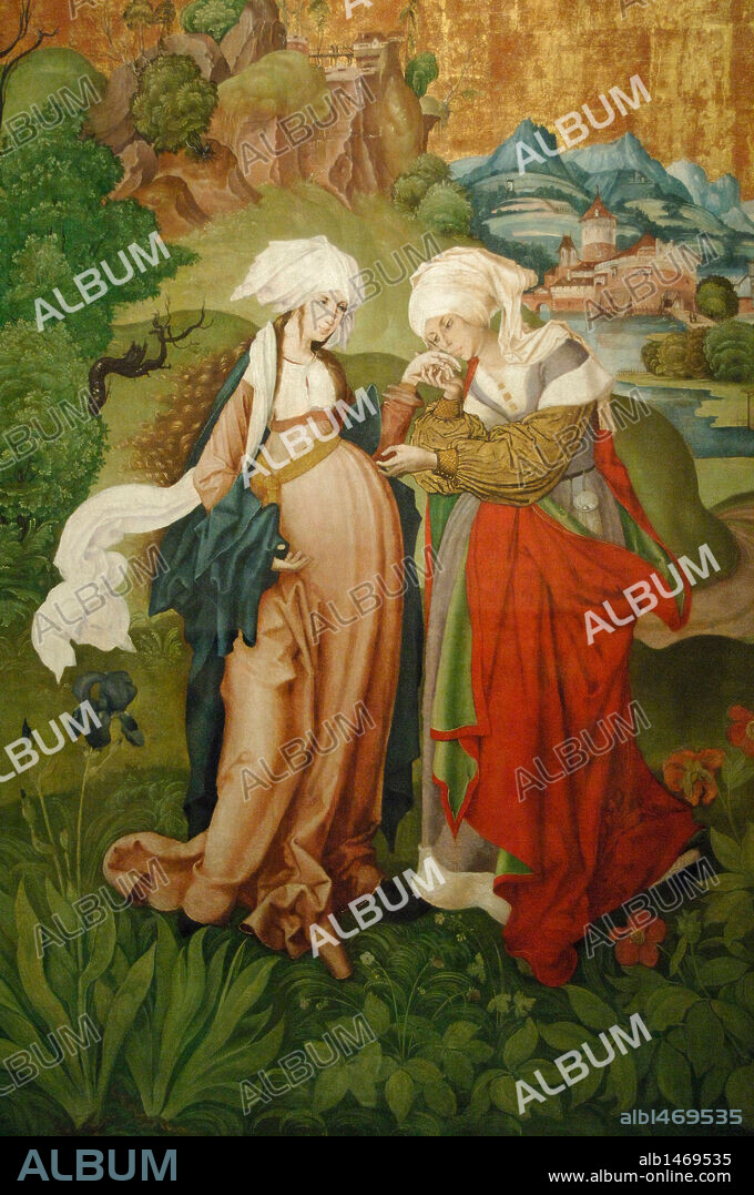 MASTER M.S.. LA VISITACION. S. XVI. Maestro M. S. Procede de Selmecbánya. Año 1506. Galería Nacional Húngara. Budapest. Hungría.