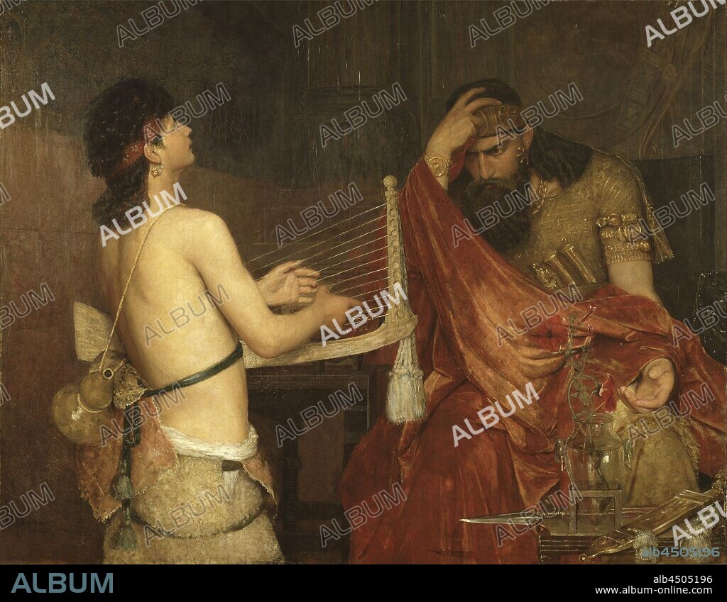 Ernst Josephson, David and Saul, painting, 1878, Oil on canvas, Height, 110.5 cm (43.5 inches), Width, 144 cm (56.6 inches), Signed, , Rome 1878.