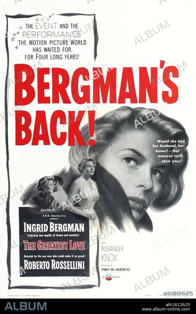 Poster de EUROPA '51, 1952, dirigida por ROBERTO ROSSELLINI. Copyright PONTI-DE LAURENTIIS CINEMATOGRAFICA.