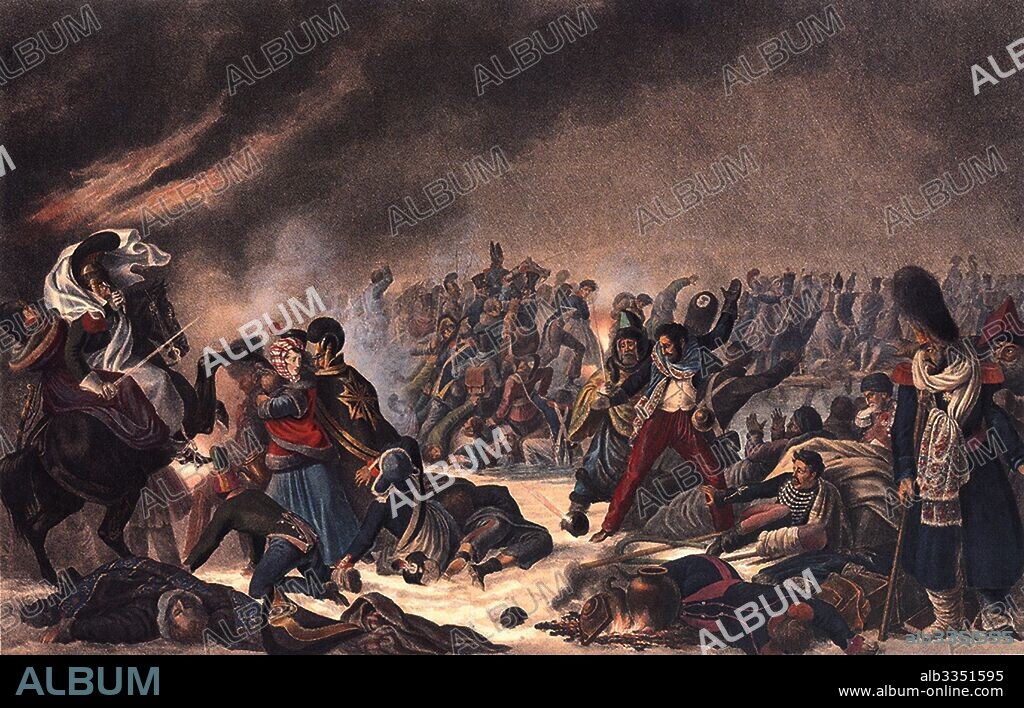 FABER DU FAUR, CHRISTIAN WILHELM, VON. French army crossing the Berezina in November 1812.
