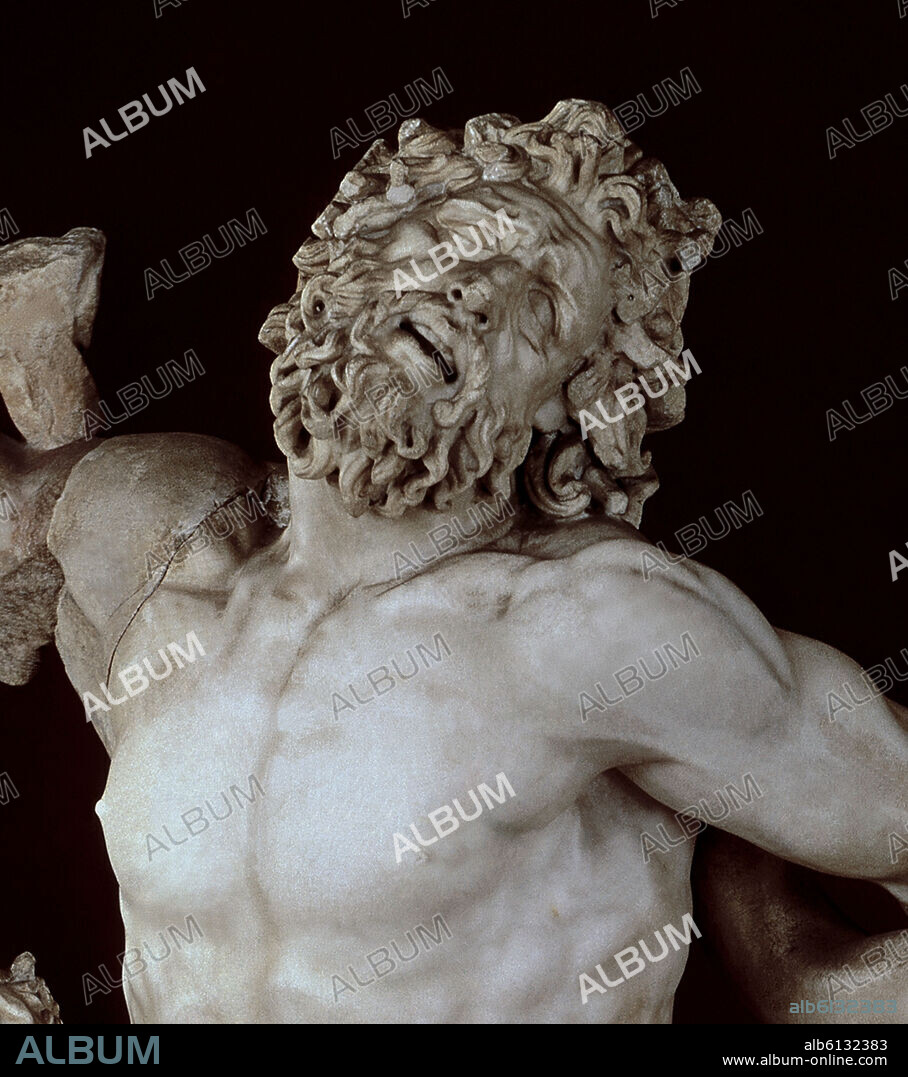 ATANODORO CANANITA (74 AC-7) ATENODORO DE TARSO. LAOCOONTE Y SUS HIJOS - S I AC - ESCULTURA HELENISTICA - DETALLE.