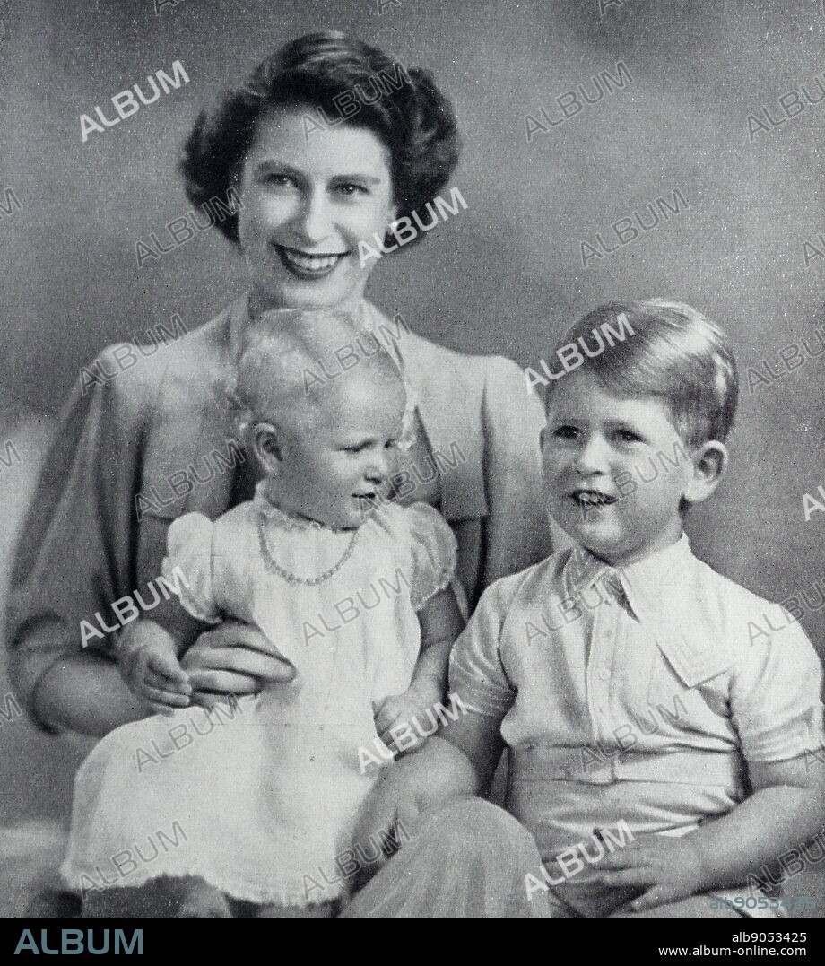 Photograph of Queen Elizabeth II with her children. Taken by Marcus Adams.
