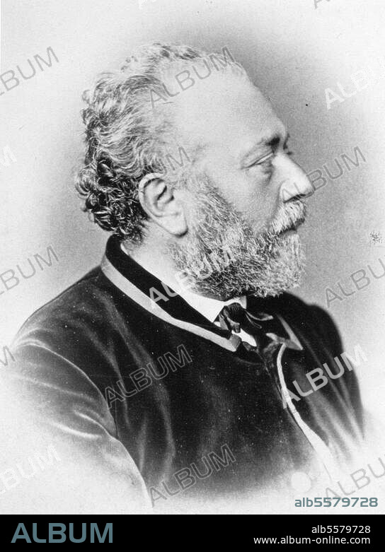 Auerbach, Berthold writer (advocate for Jewish emancipation). Nordstetten near Horb 28/2/1812 - Cannes. 8/2/1882. Portrait picture, c. 1875 (J.Ganz, Zurich). With personal dedication: "Paul Lindau zu freundschaftlichem Gedenken Berthold Auerbach". Berlin, Sammlung Archiv für Kunst und Geschichte.