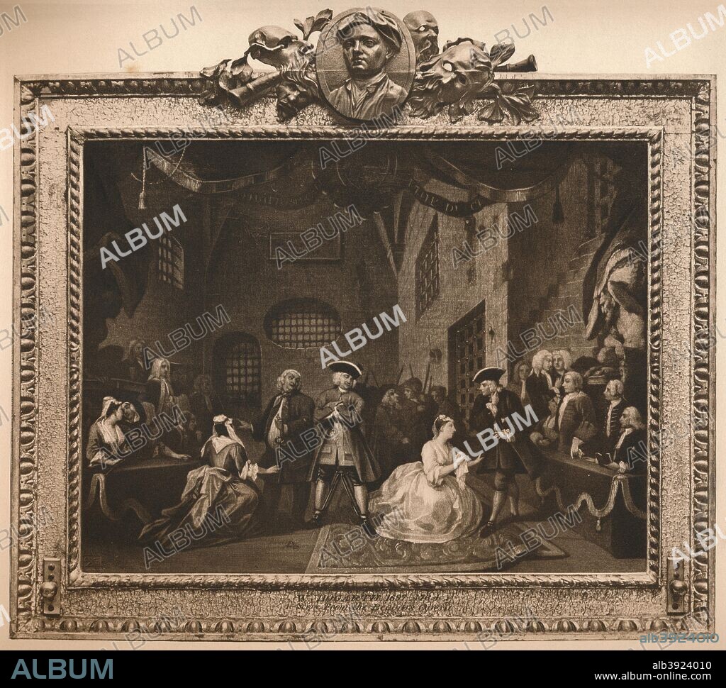 'Scene from the The Beggar's Opera VI', 1731. The Beggar's Opera is a play by John Gay, first performed at the Lincoln's Inn Theatre in London in 1728. From William Hogarth, by Austin Dobson. [Hachette Et Cie, Paris, 1904].