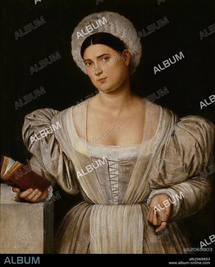 Bernardino Licinio / 'Portrait of a Woman (Agnese, Sister-in-law's Painter?)', 1525-1530, Italian School, Oil on canvas, 98 cm x 70 cm, P00289.