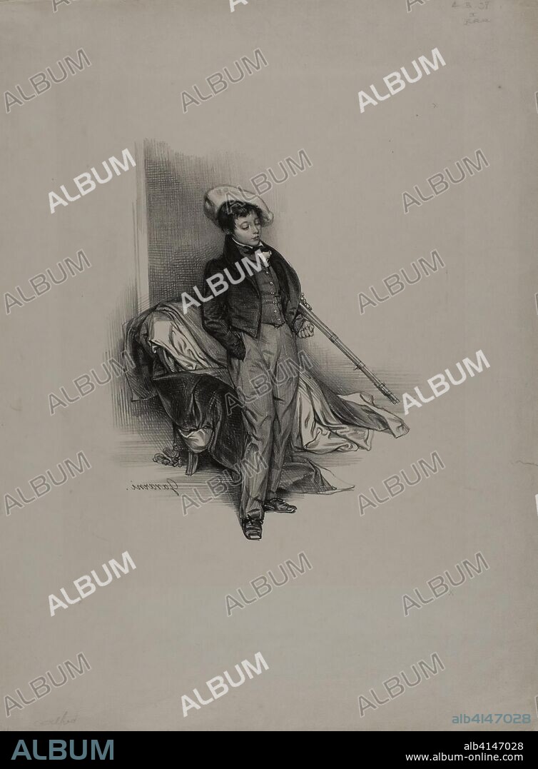 Alfred Feydeau, from Etudes d'enfants. Paul Gavarni; French, 1804-1866. Date: 1833. Dimensions: 200 × 160 mm (image); 367 × 272 mm (sheet). Lithograph in black on ivory wove paper. Origin: France.
