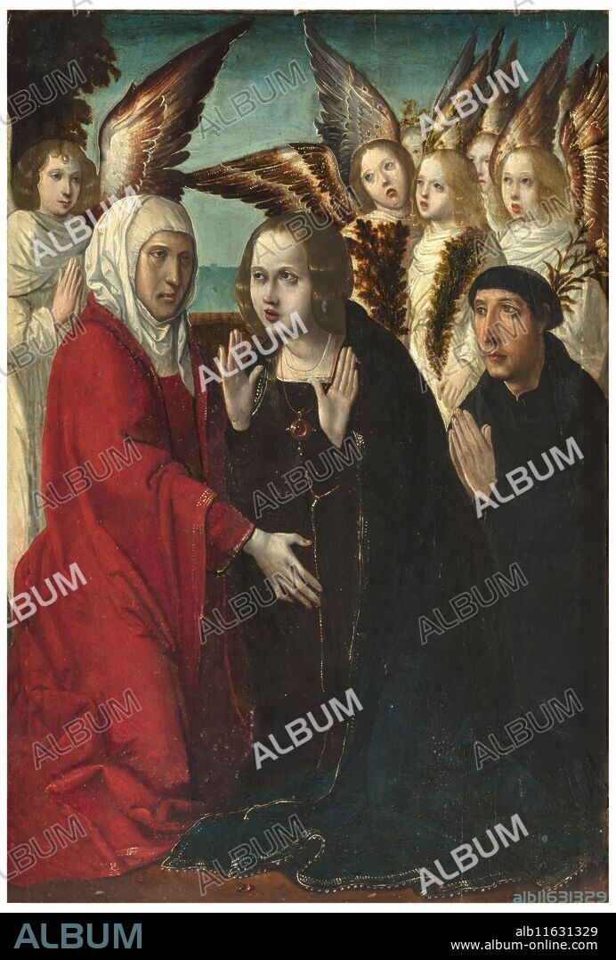 Juan de Tejerina Atribuido a / 'La Visitación de la Virgen a Santa Isabel'. Hacia 1525. Óleo sobre tabla, 52 x 36 cm.