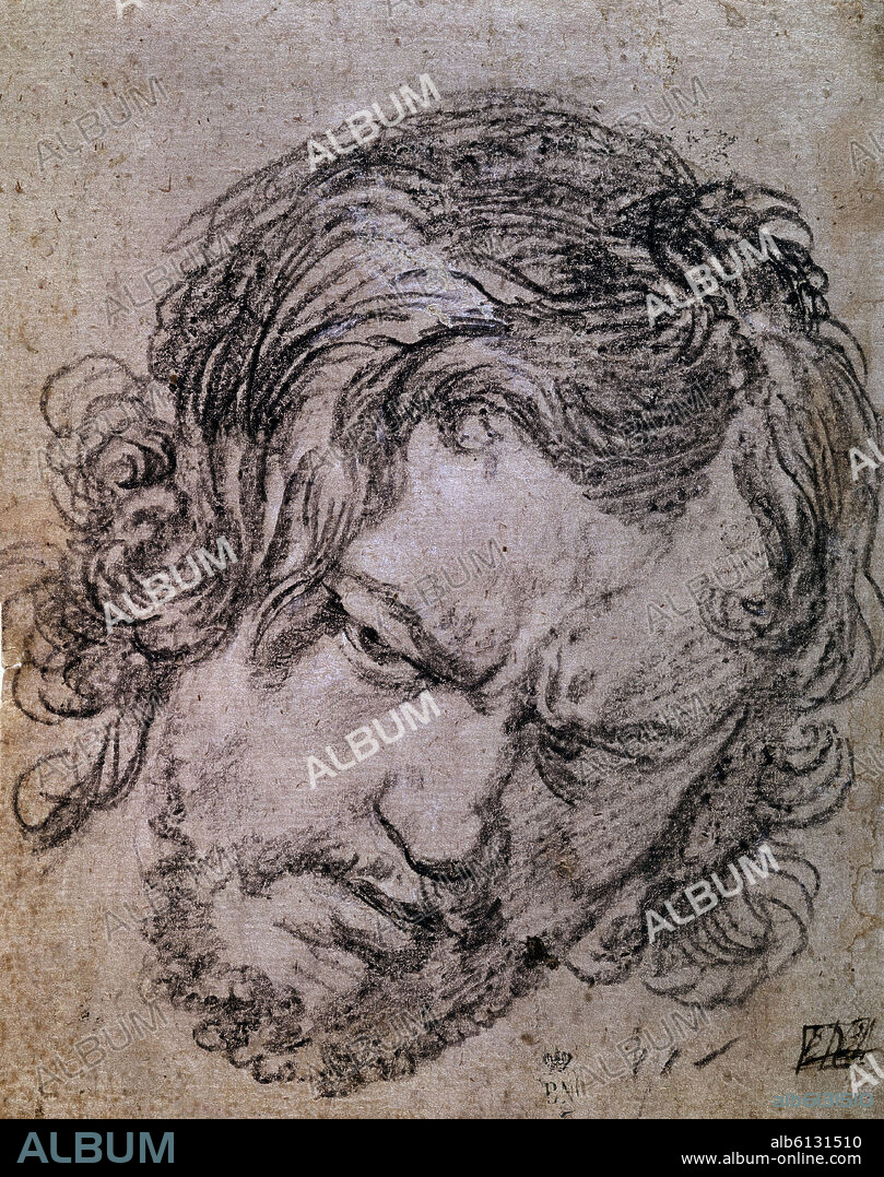 DIEGO VELAZQUEZ (1599-1660). DIBUJO CABEZA DE HOMBRE.