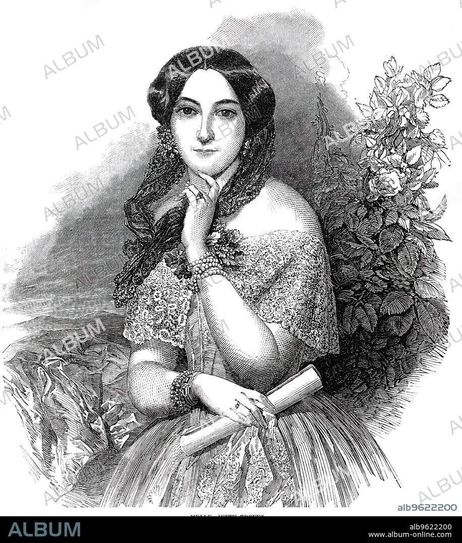 Mdlle. Jetty Treffz, 1850. Portrait of Austrian mezzo-soprano, Henrietta Treffz, first wife of Johann Strauss II. '...her many successes have made her name familiar in Germany and in this country...in addition to her musical abilities, [she] unites the advantages of a pretty and piquant expression of face, and a highly amiable character, attractive manner, and all the accomplishments which a thorough education can bestow...The Vienna revolution of 1848 drove Jetty Treffz, like so many other artistes, from her native country, and she came to this country. She made her debut before the classic audience of our Philharmonic Society, and made a decided impression, her mezzo-soprano organ being much admired, as well as her taste and simplicity, in Mozart's "Voi che sapete", which was encored. She had soon the honour of singing before her Majesty [Queen Victoria] at Buckingham Palace...'. From "Illustrated London News", 1850.