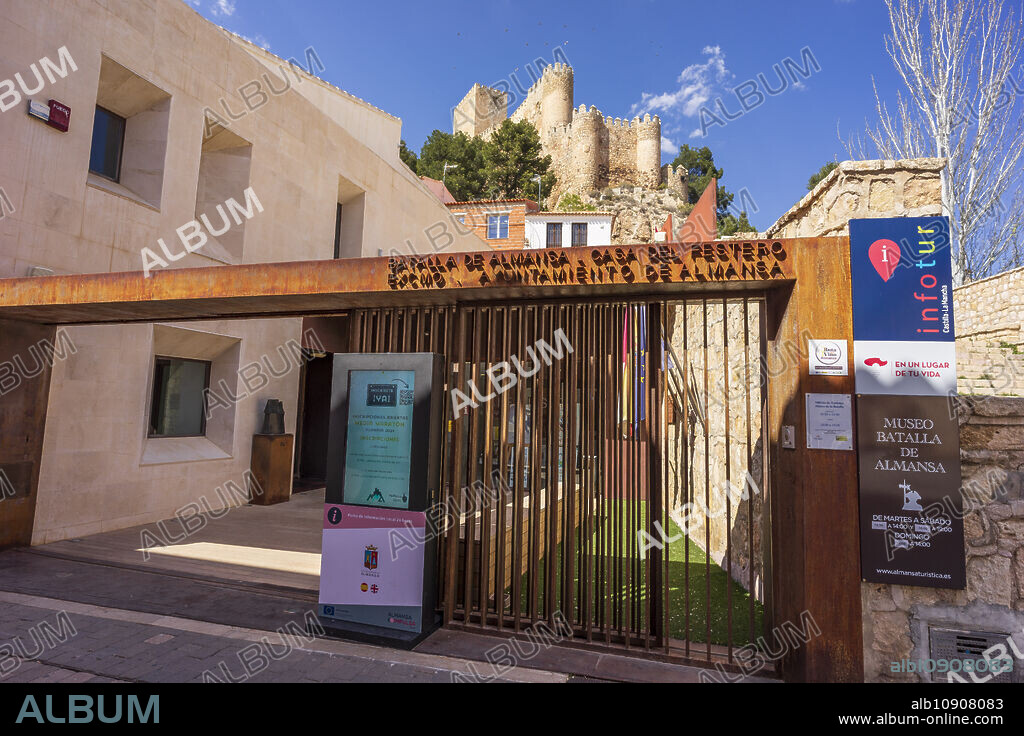 museum and tourist information office, Almansa Castle, Almansa, Albacete province, Castilla-La Mancha, Spain.