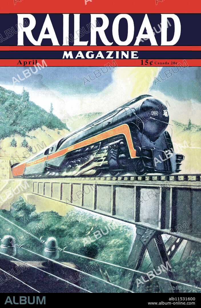 DOUGLAS H. HILLIKER. Cover art from Railroad Magazine.  Railroad Magazine was a pulp magazine which first published in October 1906, founded by Frank Anderson Munsey.  In 1979 the magazine ceased publication.