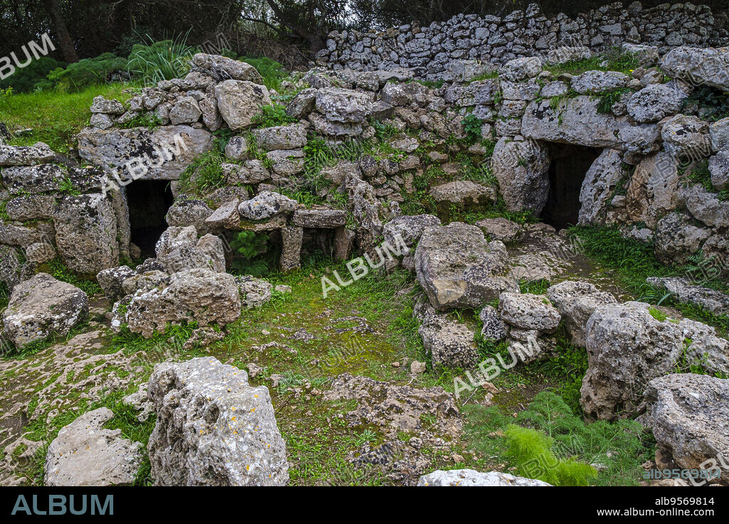 Talatí de Dalt prehistoric site, covered enclosures, Maó, Menorca, Balearic Islands, Spain.
