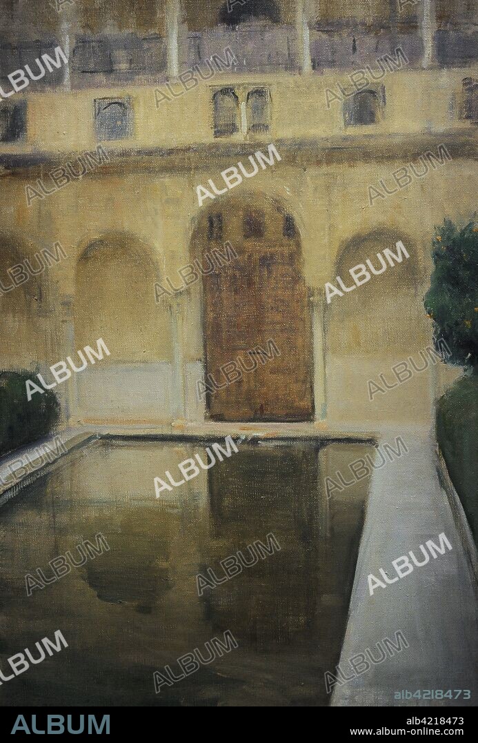 Joaquin Sorolla y Bastida (1863-1923). Spanish painter. Court of the Pool, Alhambra, Granada, 1917 (Patio de la Alberca, Alhambra, Granada, 1917). Oil on canvas, 95,5 x 64,5 cm. Sorolla Museum. Madrid. Spain.