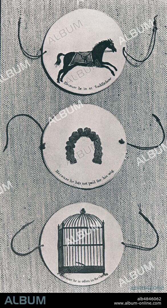 HISTORY OF PHOTOGRAPHY AND CINEMA The 'toy' called taumatropium, described by the British physician dr. John Ayrton Paris (1785 - 24 December 1856), exploits the phenomenon of image persistence on the retina to amaze the little ones, but also the great ones of the early nineteenth century, completing 'magically' the half images that are on the two sides of a cardboard disc (see the other side in FSNgilardi_52743.jpg). When the lines are rotated quickly with the fingers, the two images seem to merge into one. In the figure above the horse appears the acrobat, in the middle the wig covers the head of the bald, at the bottom of the cage encloses the bird. United Kingdom, 1825.