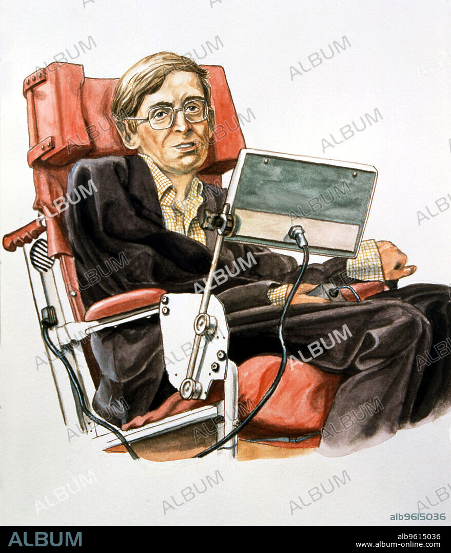 Stephen William (b.1942), British theoretical physicist. Mathematics of space-time curvature (black-holes) and Big Bang theory. Sufferer from Motorneurone disease. CREDIT: Fragment Collection (Petr Placek).