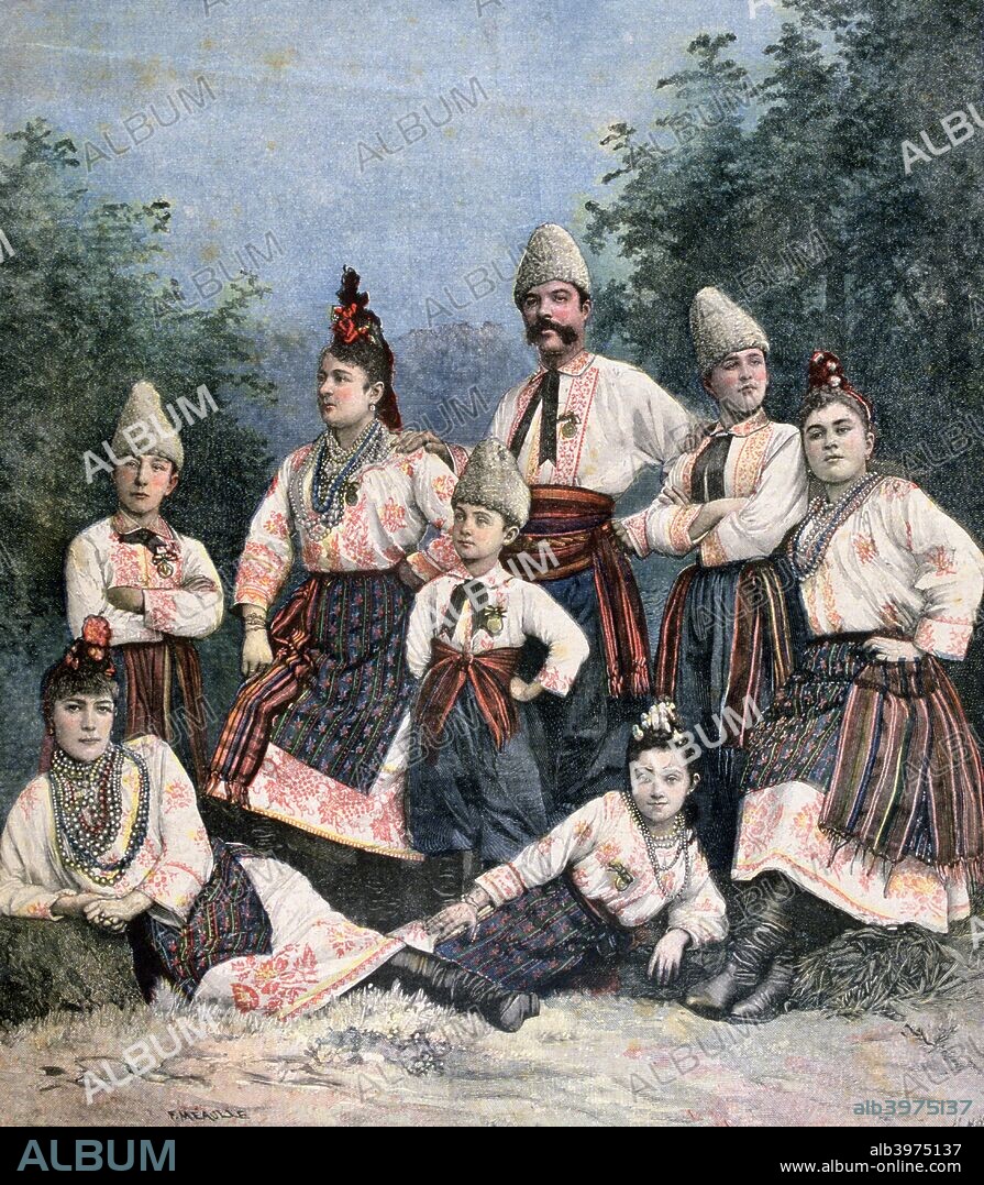Russian singers, 1891. A print from the Le Petit Journal, 22nd January 1891.