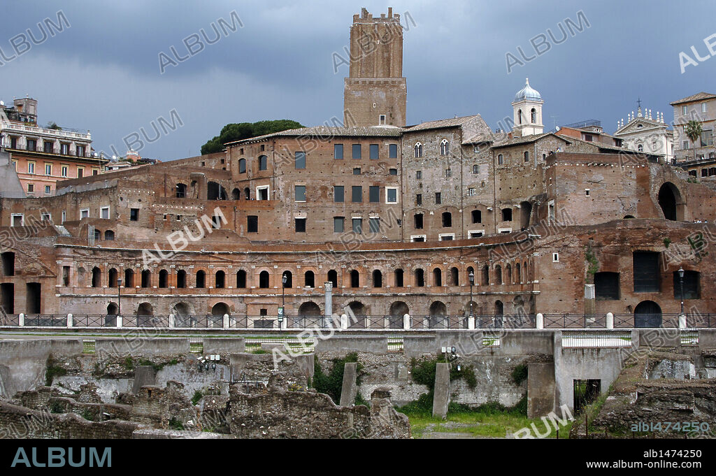ARTE ROMANO. ITALIA. FORO DE TRAJANO (98-108). Vista del MERCADO DE TRAJANO. ROMA.
