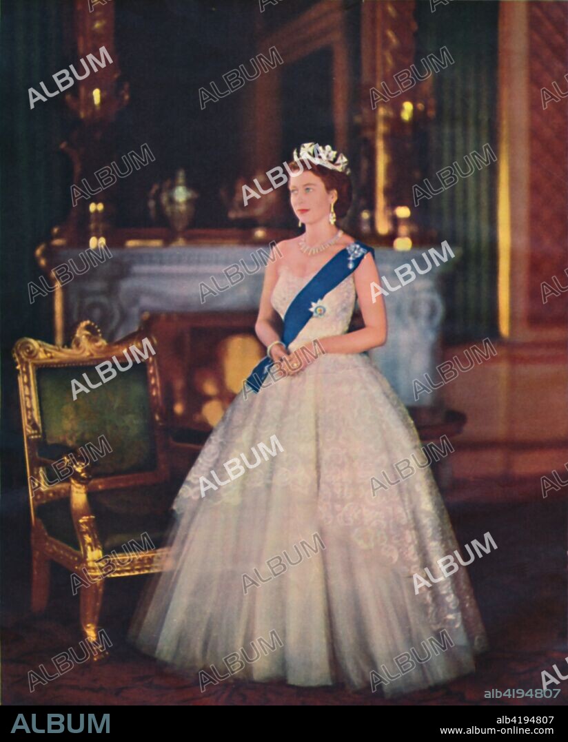 Queen Elizabeth II, 1953. Elizabeth II (born 1926), Queen of the United Kingdom and the other Commonwealth realms, was crowned on 2 June 1953 at Westminster Abbey in London. From The Queen Elizabeth Coronation Souvenir. [London, 1953].