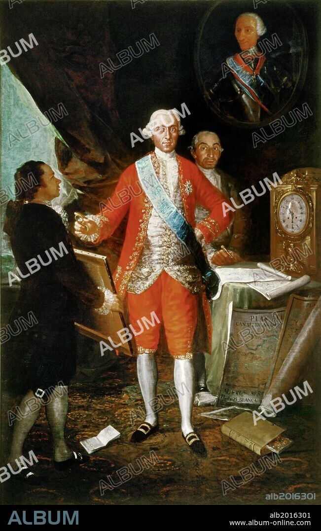 Francisco de Goya y Lucientes / 'José Moñino y Redondo, conde de Floridablanca', 1783, Óleo sobre lienzo, 262 x 166 cm.