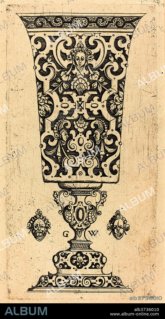 GEORG WECHTER I. Goblet decorated with masque. Dated: published 1579. Medium: engraving.