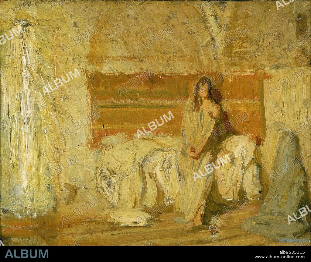 HENRY OSSAWA TANNER. Study for the Annunciation. Date: ca. 1898. oil on wood.
