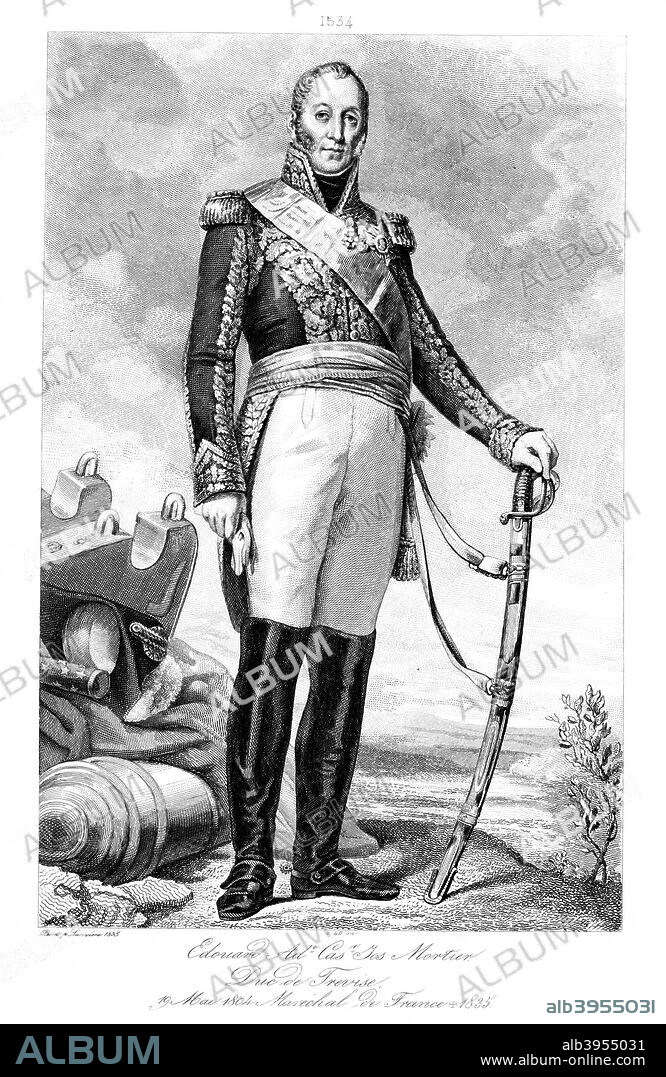 Edouard Adolphe Casimir Joseph Mortier (1768-1835), duc de Trevise and Marshal of France, 1839.