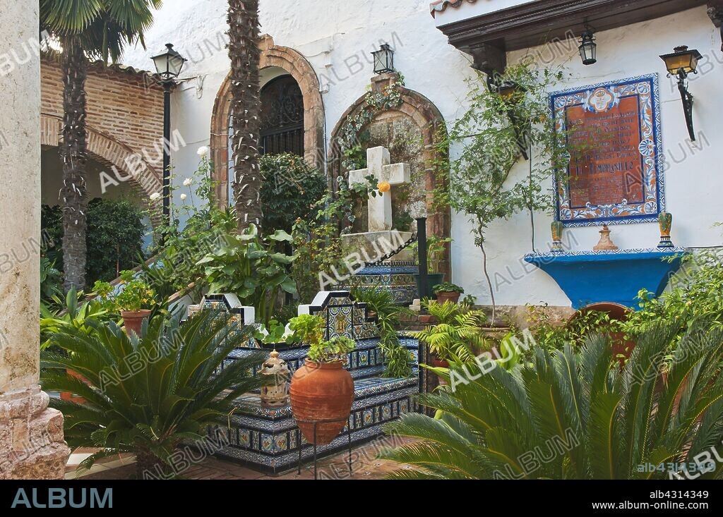 Tomb of Jose Maria "El Tempranillo", Church of the Inmaculada Concepcion - yard, Alameda, Malaga-province, Region of Andalusia, Spain, Europe.