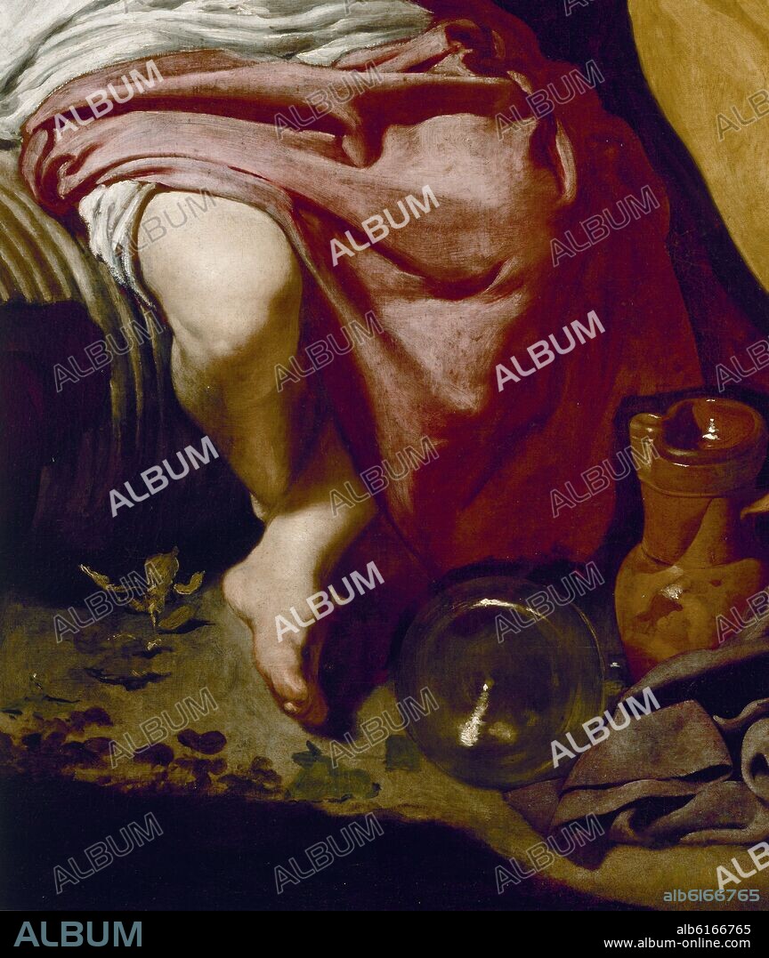 DIEGO VELAZQUEZ (1599-1660). 'The Triumph of Bacchus, or the Drinkers' (detail), 1628-1629, Oil on canvas, P01170.