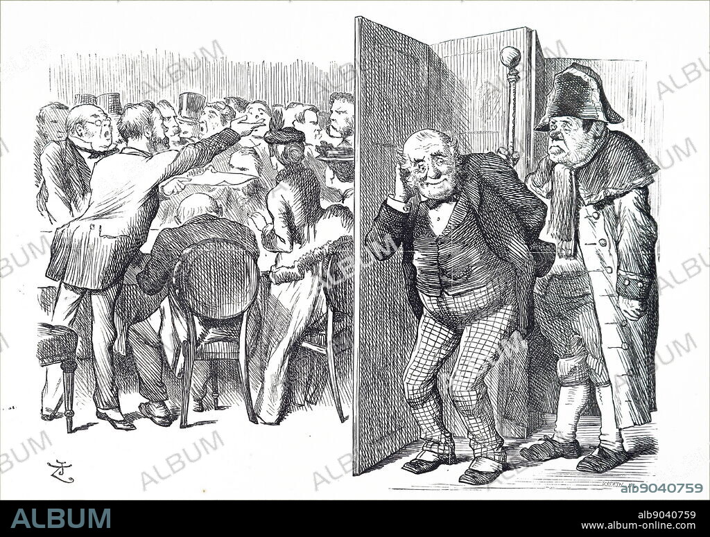Political cartoon commenting on the London County Council constituted by the Local Government Act of 1888, who took on the responsibilities of the Metropolitan Board of Works. The first council was elected in 1889 and included Margaret Sandhurst and Jane Cobden. Margaret Sandhurst (1828-1893) a noted suffragist who was one of the first women elected to a city council in the United Kingdom. Jane Cobden (1851-1947) a British Liberal politician who was active in many radical causes. Dated 19th century.