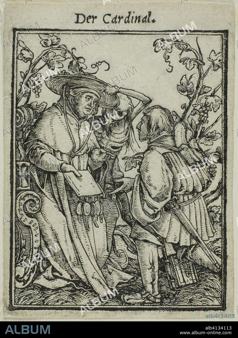 THE YOUNGER HANS HOLBEIN. The Cardinal. Hans Holbein, the younger; German, 1497-1543. Date: 1517-1544. Dimensions: 72 x 53 mm. Woodcut on paper. Origin: Germany.