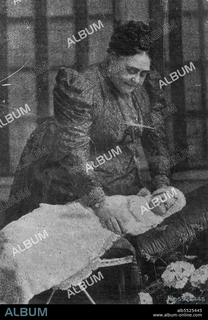 Prince Edward of York, out present Prince of Wales, being admired by his maternal grandmother, the Duchess of Teck. March 7, 1935.