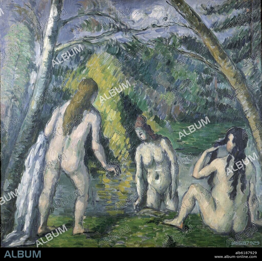 PAUL CEZANNE. LAS TRES BAÑISTAS 1879/82- OLEO SOBRE LIENZO 52x55.