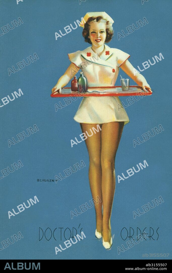 Doctor's Orders,  1939. One ofÂ  famed pin-up artist Gil Elvgren's paintings.