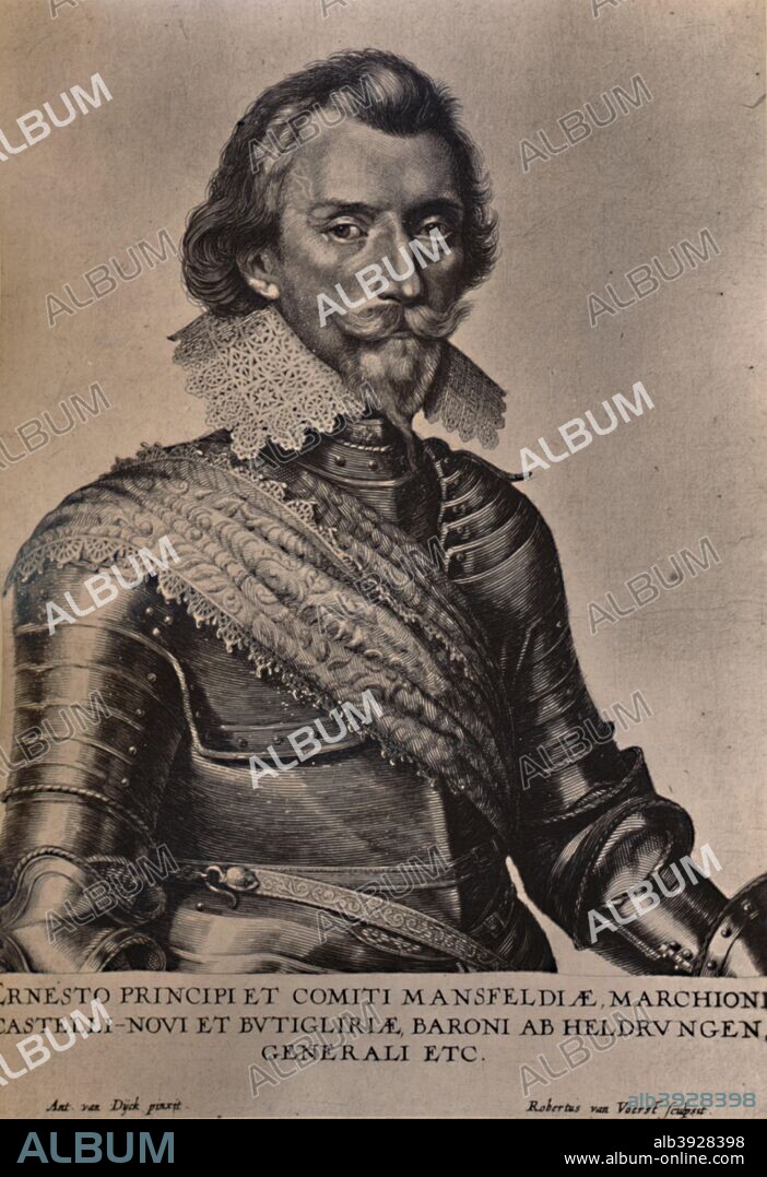 Count Ernst von Mansfeld, German general of the Thirty Years War, 17th century (1894). From A Collection of Engraved Portraits (Further Selection) Exhibited by the Late James Anderson Rose, at the Opening of the New Library and Museum of the Corporation of London, November 1872, Vol. I. [Marcus Ward & Co, Limited, London, 1894].