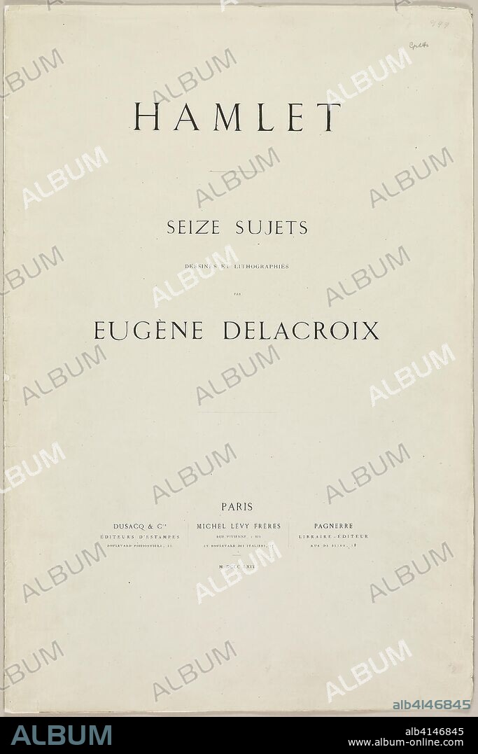 EUGENE DELACROIX. Hamlet Laertes in Ophelia's Grave, title page and