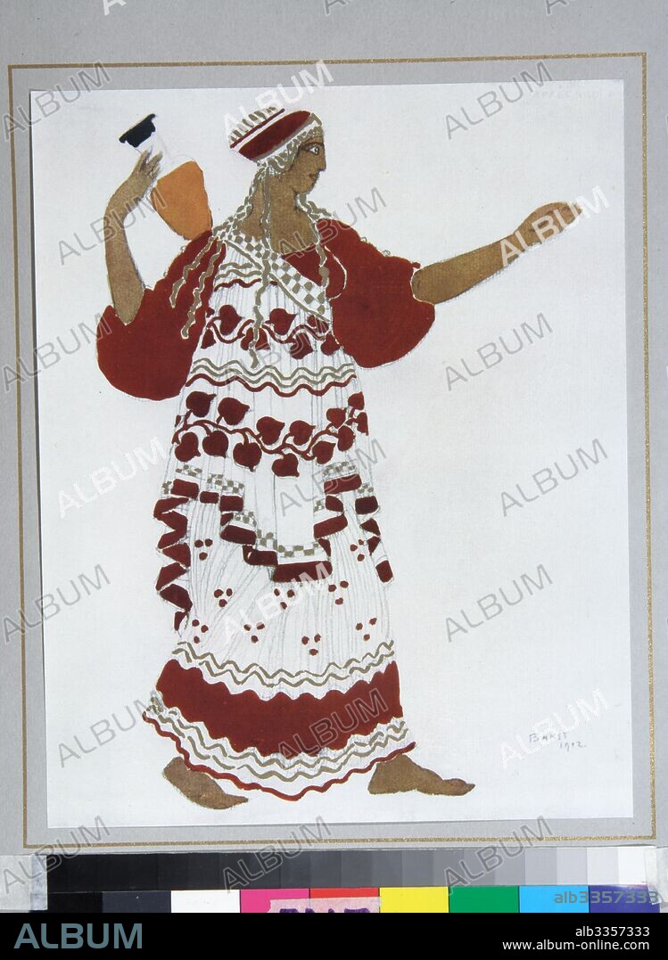 LÉON BAKST. Nymph. Costume design for the ballet The Afternoon of a Faun by C. Debussy.