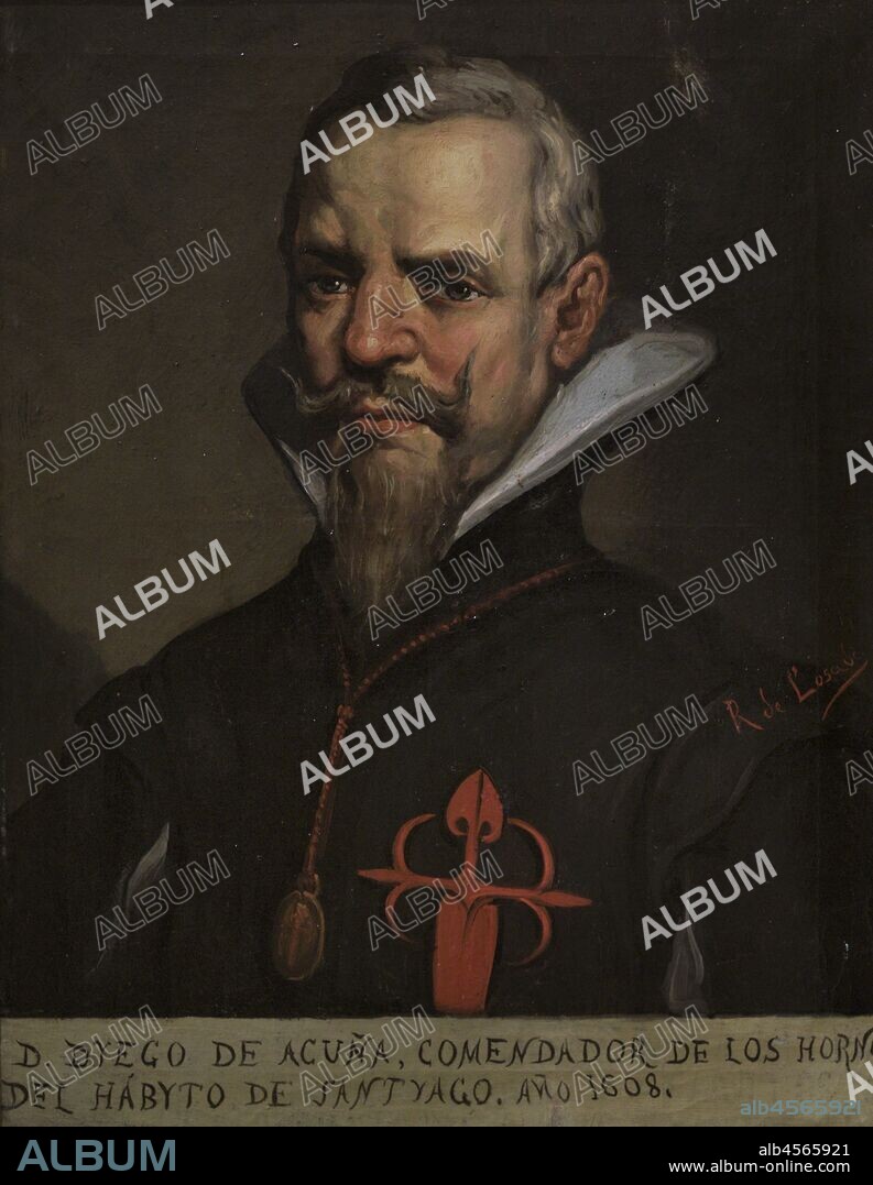 Don Diego de Acuña (1514-?). Comendador de los Hornos con la vestimenta de la Orden de Santiago,1608. Retrato por José María Rodríguez de Losada (1826-1896),1850. Museo de las Peregrinaciones y de Santiago. Santiago de Compostela. Provincia de La Coruña. Galicia. España.